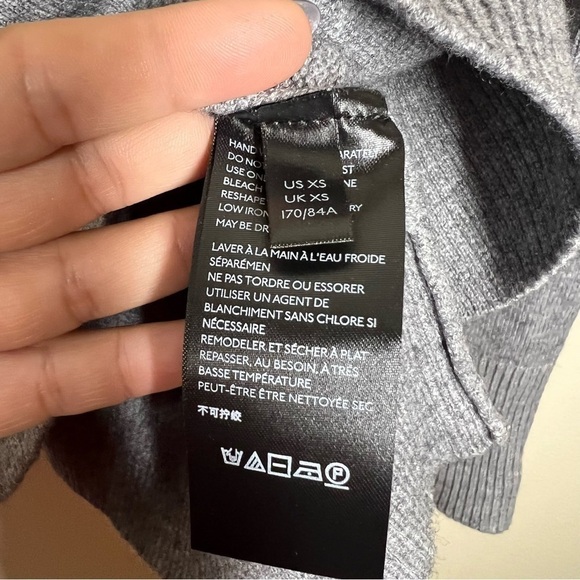 Anthropologie Womens Lorena Color Block Gray Black Turtleneck Sweater Size XS - Picture 7 of 9